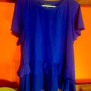 Eloquii Blue Top with asymmetric hem
